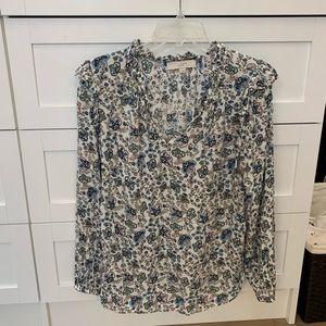 Ann Taylor Loft Vine Clip Dot Blouse